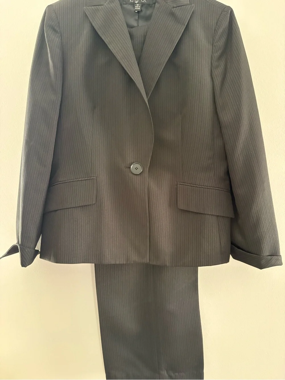 Kasper Black Pinstripe Women's Suit Jacket & Pants